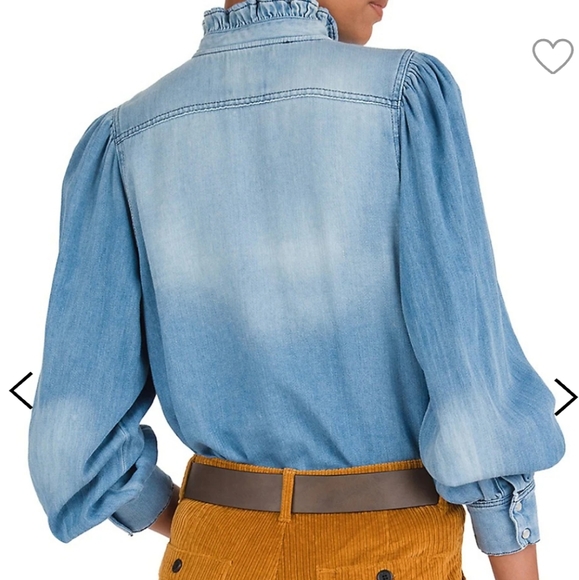 BA&SH Denim Cotton Button Down (Size - XS) - Picture 2 of 11